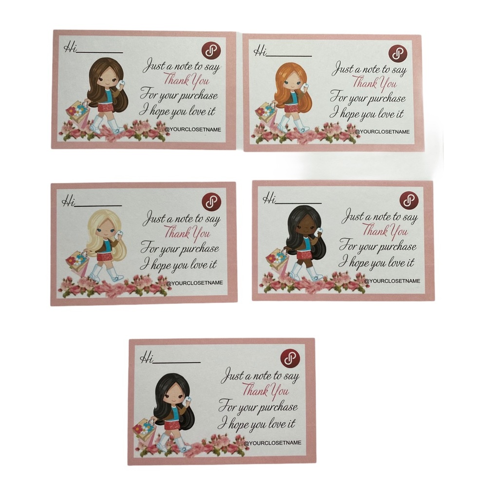 100 New Small Busines Cards , Poshmark TY Cards / Shopping bag